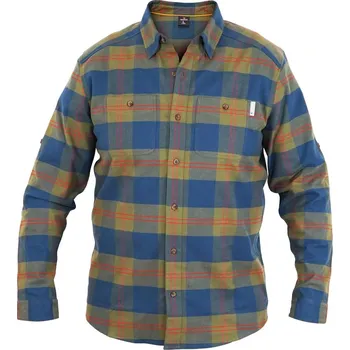 Pánská košile Flanelová košile pánská WARMPEACE DALLAS, shadow blue/olive - XXXL