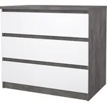 Komoda Simplicity 77 x 50 x 70 cm, šedá / bílý lesk