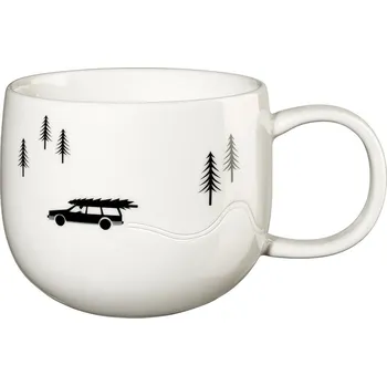 Stolování Porcelánový hrnek s uchem 400 ml JOY SKIDDING XMAS ASA Selection - bílý bílá