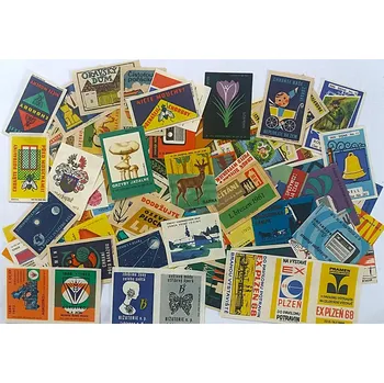 samolepka Balíček zápalkových nálepek - mix - 100 ks