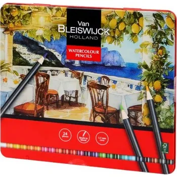 Kresba Van Bleiswijck Akvarelové pastelky 24 ks - **Bílá