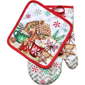 Chňapka Sada chňapka s podložkou Perníček