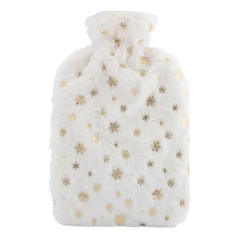 Termofor TERMOFOR W BIAŁYM FUTERKU 2 L DEK. ZŁOTE ŚNIEŻYNKI