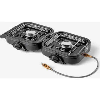 Turistický vařič KEMPER Kempingový skládací přenosný vařič se 2 hořáky