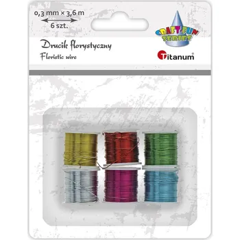 Floristický drát Titanum Drátky, floristické, 0,3mm, MIX BAREV, 6ks/bal.