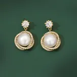 JAY Náušnice s perlou a zirkony Nadia JAY-0005-E-2086 Bílá