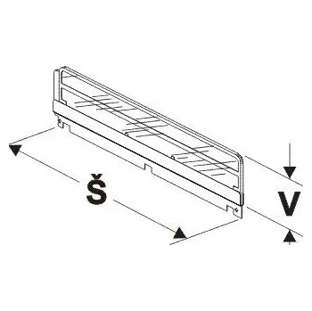 Prodejní regál Bočnice police nízká (plast čirý) 500/75mm - 2611