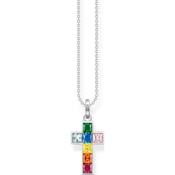 Řetízek Thomas Sabo KE2166-477-7 Ladies Necklace - Cross Rainbow
