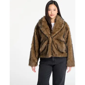 Dámská bunda Bunda Urban Classics Ladies Short Faux Fur Jacket Brown/ Black M