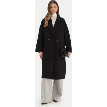 Dámský kabát ViCOLO Vlněný kabát TF0003 Černá Regular Fit S