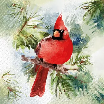 Papírový ubrousek Dekorační papírové ubrousky PAW WINTER CARDINAL 20 ks.