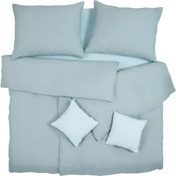 Povlečení SCANquilt povlečení LINO aqua 140 x 200/70 x 90 cm