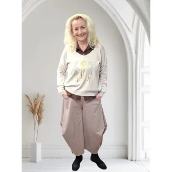 Dámský svetr Dámský svetr Fabricio s aplikací Barva: Capuccino, Size system: One size