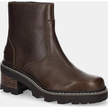 Dámské kozačky Kožené kotníkové boty Sorel JOAN NOW ZIP BOOTIE 2138431256 hnědá 89X, EUR 39