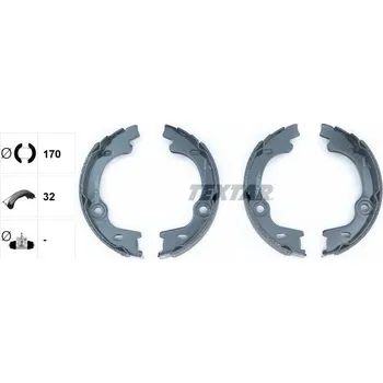 Brzdová čelist Sada brzdových čelistí, parkovací brzda TEXTAR 91076400