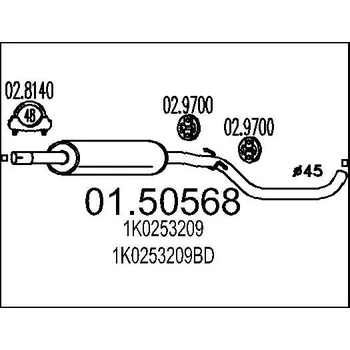 Auto-moto Střední tlumič výfuku MTS 01.50568