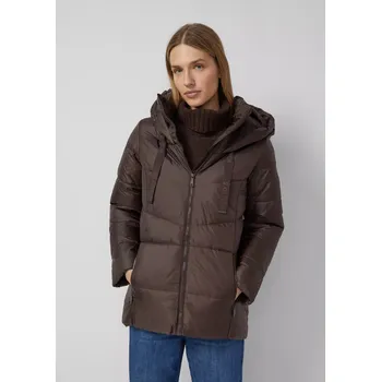 Dámské tričko s.Oliver prošívaná bunda s kapucí tmavě hnědá Velikost: 46