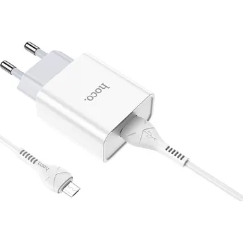 HOCO C81A 5V 2,1A Asombroso nabíjecí adaptér s 1m microUSB kabelem - bílý