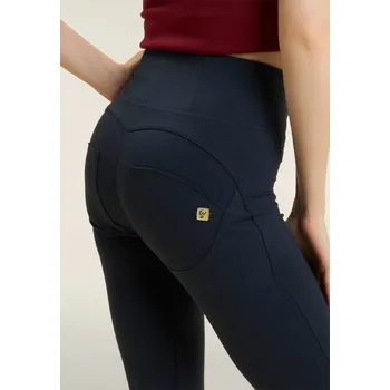 Dámské kalhoty Freddy WR.UP kalhoty ve tmavě modré barvě, organická bavlna, vysoký pas na zip, skinny střih Vybraná velikost: XL