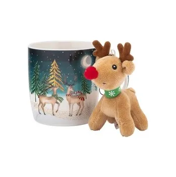 KUBEK BARYŁKA SZEROKA NBC 400 ML Z MASKOTKĄ RENIFER COLOR BOX DOMEK