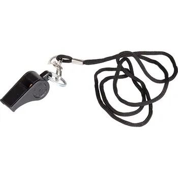 Volejbalový doplněk Merco Plastová píšťalka se šnůrkou Multipack 10 ks černá plus