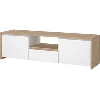 Televizní stolek TV stolek Nerea, hikora jackson / bílý lesk