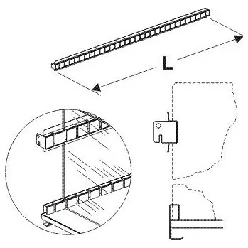 Péče o srst a drápky Hřeben pro vysoká dělítka 1250mm - 2604