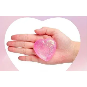 Dětský míč Srdce strečové 6 cm se třpytkami, čtyři barvy Barva: Modrá