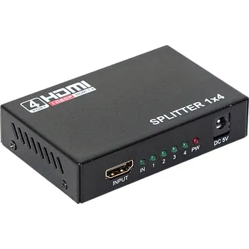 HDMI extender Kovový HDMI splitter 1-4 porty bez napájecího adaptéru FHD