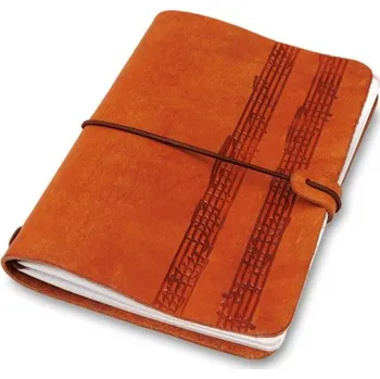 Diář Kožený obal na deník s partiturou - světle hnědý