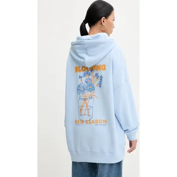 Dámská mikina Bavlněná mikina Marc O'Polo dámská, modrá barva, s kapucí, hladká, 5000009351 50X, vel. M