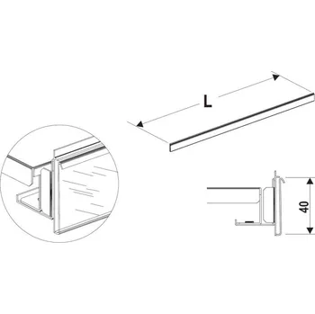 Prodejní regál Cenovková lišta 1000mm - 2537