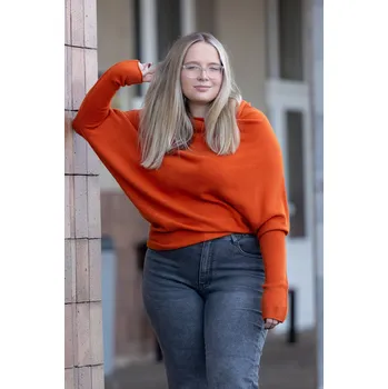 Dámský svetr Italy fashion Svetr LOTTA Barva: Oranžová, Velikost: UNI: M-2XL