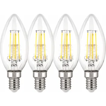 Žárovka Philips LED Lamp E14 4-Pack 40W 2700K Filament candle