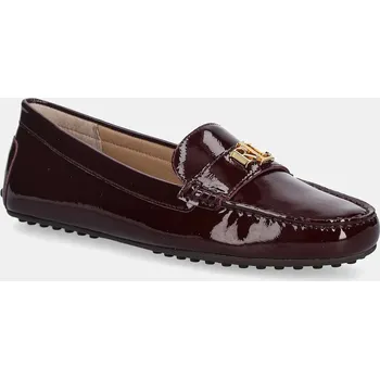 Dámské mokasíny Kožené mokasíny Lauren Ralph Lauren Barnsbury dámské, vínová barva, na plochém podpatku, 802P04390002 802P04390002.600 83X, EUR 38