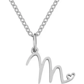 Šperk Přívěskynakrk.cz Ocelový náhrdelník přívěsek písmeno A-Z ♥ iniciála "M"