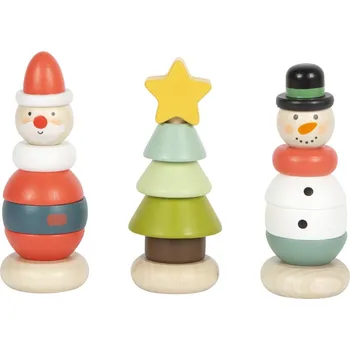 Dřevěná hračka small foot Dřevěná vánoční nasazovací figurka 1 ks