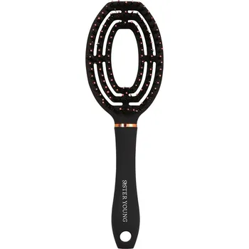 kartáč na vlasy Sister Young Coco Hair Brush Kartáč z kančích štětin Black