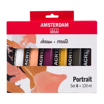 Výtvarná barva Akrylové barvy AMSTERDAM Standard Series Portrait sada - 6 x 120 ml