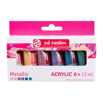 Speciální výtvarná barva Art Creation Sada akrylových barev 6 x 12 ml - Metallic