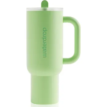 Láhev Waterdrop Explorer Tumbler nerezový tumbler s brčkem Green 1100 ml