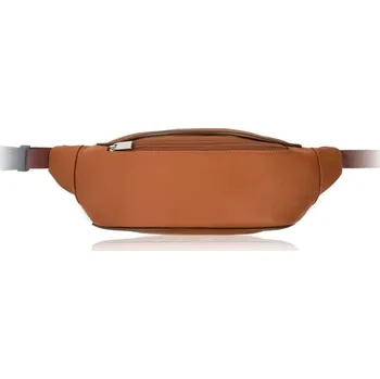 Kabelka Abruzzo Pánská kožená ledvinka z přírodní kůže Abruzzo; hnědá