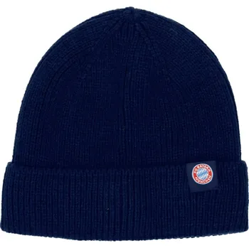 Čepice FC BAYERN MNICHOV Dětská pletená čepice FC Bayern Mnichov, tmavě modrá, ohrnovací lem