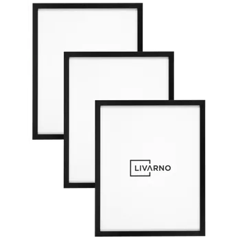 Rám na obraz LIVARNO® Sada fotorámečků, 40 x 50 cm, 3 kusy (3dílný černý plakátový rám)