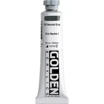 Výtvarná barva GOLDEN Heavy Body akrylové barvy - 59 ml - vyberte odstín 1443 - N3 Neutral Gray