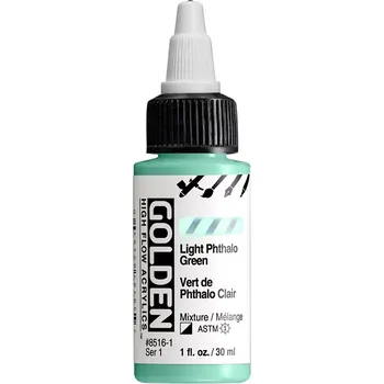 GOLDEN High Flow akrylový inkoust - 30 ml 8516 - Light Phthalo Green (1)