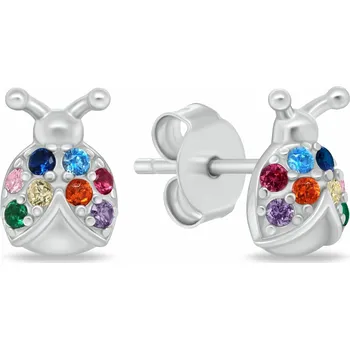 Náušnice Brilio Silver Stříbrné náušnice Berušky s barevnými zirkony EA1103WRBW + 2 měsíce na vrácení zboží
