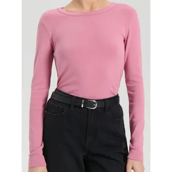 Dámské tričko Sinsay - Tričko s dlouhými rukávy - pastelová růžová - 470EU-03X - 470EU-03X-S
