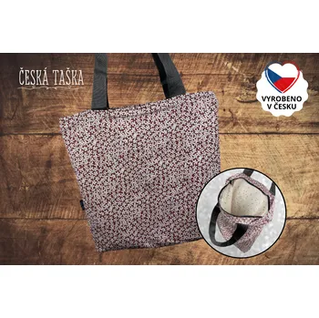 ČESKÁ TAŠKA Taškokabelka PETITE FLOWER – XL česká ručně šitá taška s podšívkou a zipem (50×50 cm)