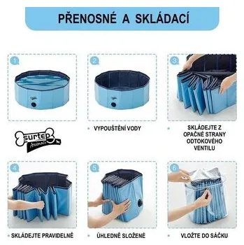 Hračka pro psa Bazén pro psa skládací 60 x 20 cm 60x20cm Modrá
